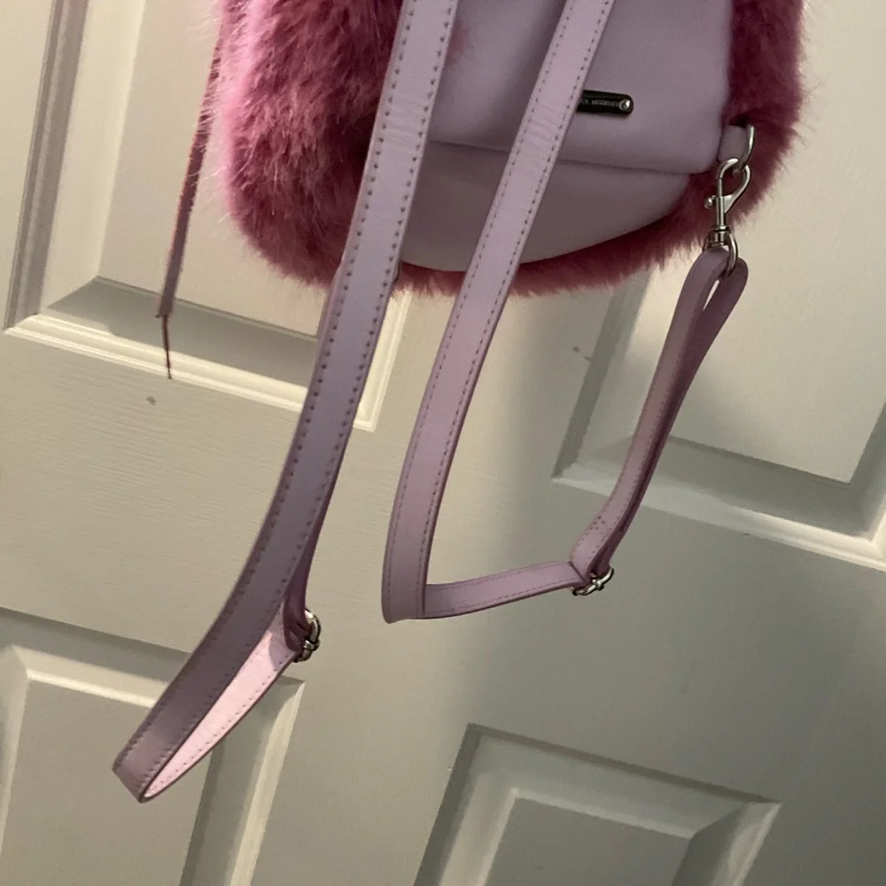 Rebecca Minkoff Pink Faux Fur Backpack